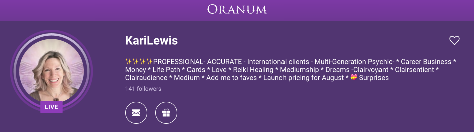 KariLewis - Oranum psychic advisor
