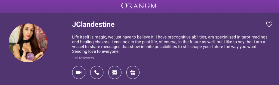 JClandestine - Oranum psychic advisor