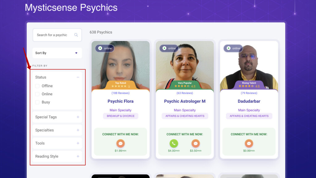 Choose Psychics on Mysticsense